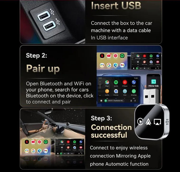 LinkUp® 3-in-1 Wireless CarPlay Adapter